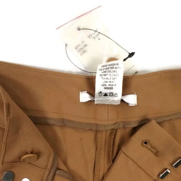 Vertigo Toast Camel Mid Rise Flat Front Wide Leg Dress Pants Womens Size 8 - Picture 12 of 13